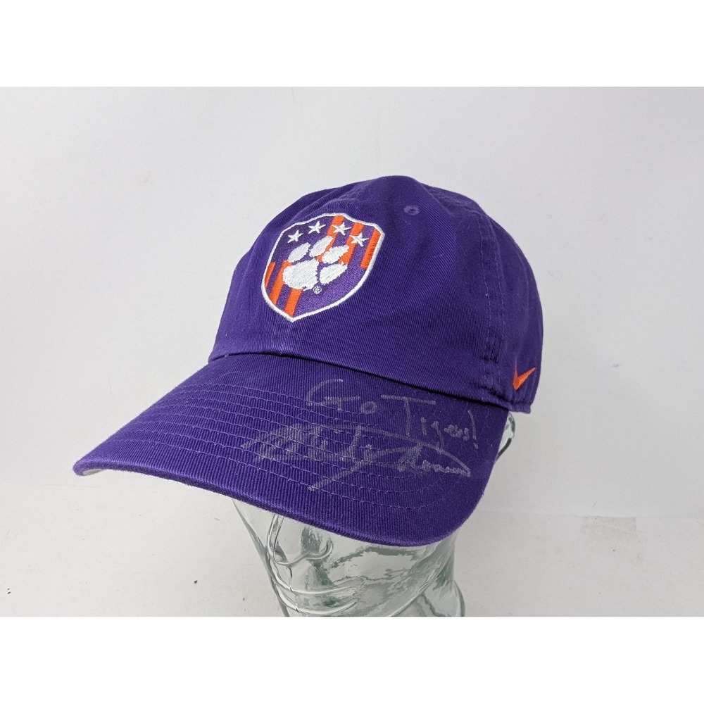 Clemson Tigers Hat Cap Strap Back Mens One Size Purple NCAA Soccer Signed Nike